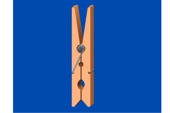 Color drawing of a wooden clothespin on a dark blue background